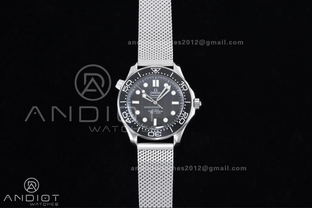 2025 New Seamaster 300 VSF 1:1 Best Edition Black Dial on SS Mesh Bracelet SA Durable 19