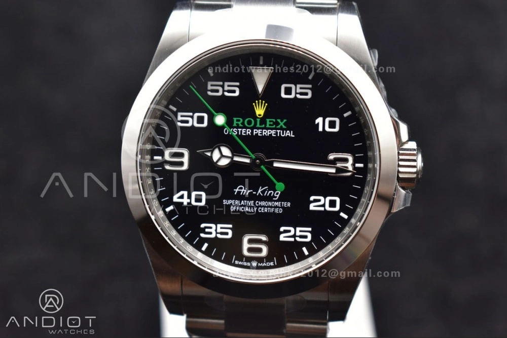 RelaxedFit Air-King 126900 Clean 1:1 Best Edition 904L Steel Black Dial on SS Bracelet VR 500