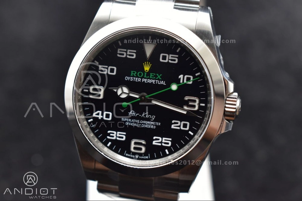 RelaxedFit Air-King 126900 Clean 1:1 Best Edition 904L Steel Black Dial on SS Bracelet VR 500