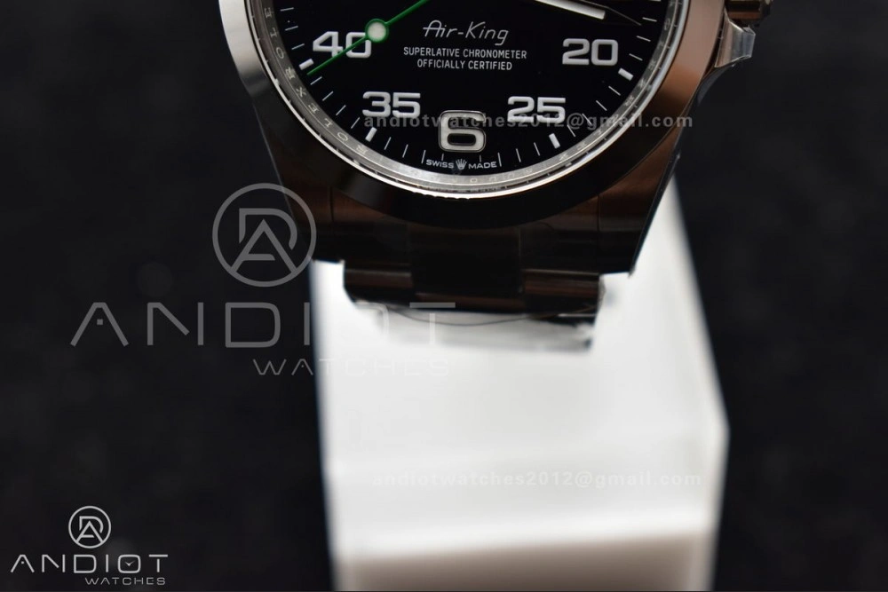 RelaxedFit Air-King 126900 Clean 1:1 Best Edition 904L Steel Black Dial on SS Bracelet VR 500
