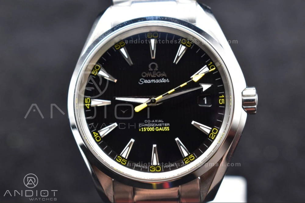 Aqua Terra 150M SS VSF 1:1 Best Edition Black Dial Bumblebee On SS Bracelet A TravelReady 24