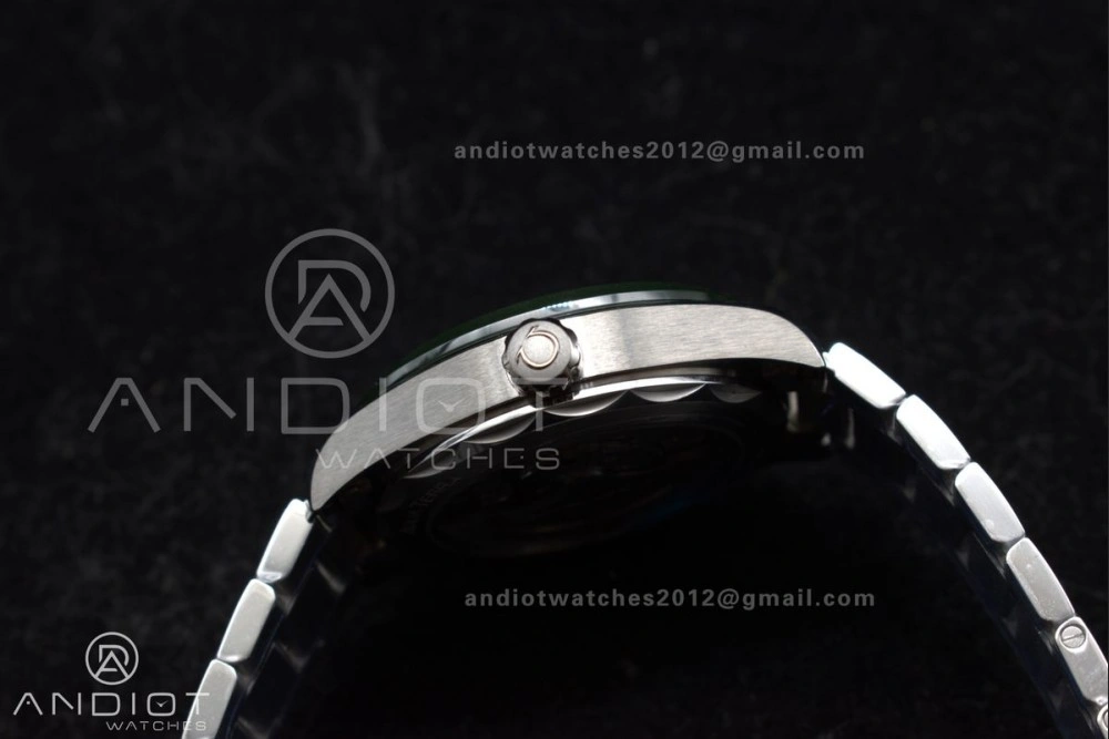 Youthful Aqua Terra GMT Worldtimer 43mm Green Ceramic VSF 1:1 Best Edition on SS Bracelet A8938 Super Clone 6