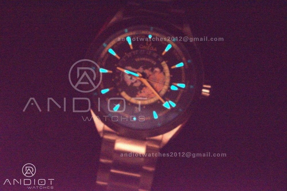 Youthful Aqua Terra GMT Worldtimer 43mm Green Ceramic VSF 1:1 Best Edition on SS Bracelet A8938 Super Clone 6