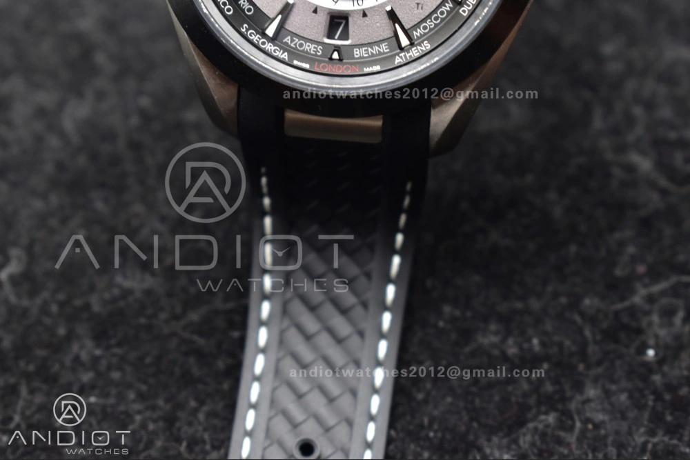Sleek Aqua Terra GMT Worldtimer 43mm Titanium VSF 1:1 Best Edition on SS Bracelet A8938 Super Clone 22
