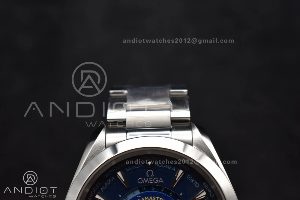 Comfortable Aqua Terra Worldtimer VSF 1:1 Best Edition Blue Dial on SS Bracelet A8938 Super Clone 25