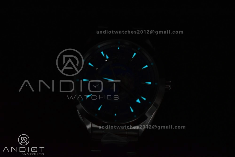 Comfortable Aqua Terra Worldtimer VSF 1:1 Best Edition Blue Dial on SS Bracelet A8938 Super Clone 25