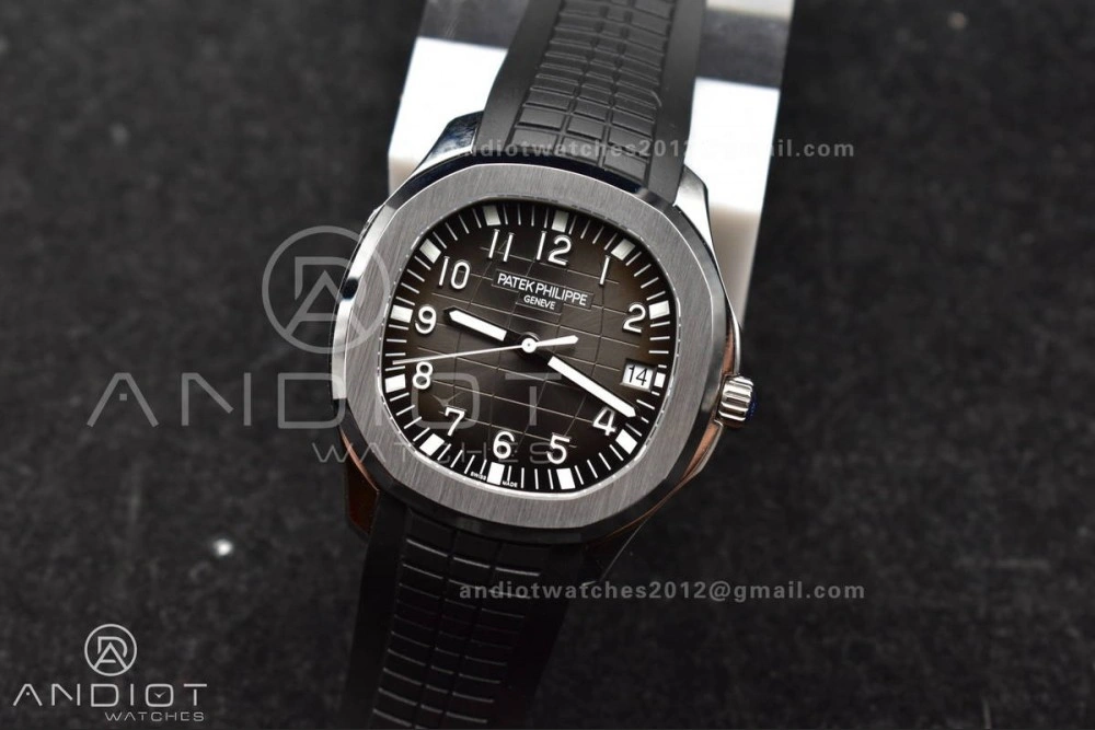 Aquanaut 5167A SS 3KF Best Edition Black Dial on Black Rubber Strap A330 Super Clone V NewStyle 374