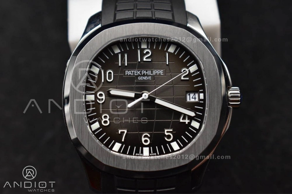 Aquanaut 5167A SS 3KF Best Edition Black Dial on Black Rubber Strap A330 Super Clone V NewStyle 374