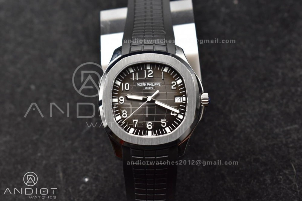 Aquanaut 5167A SS 3KF Best Edition Black Dial on Black Rubber Strap A330 Super Clone V NewStyle 374