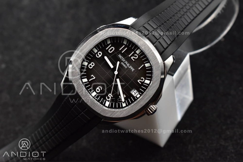 Aquanaut 5167A SS 3KF Best Edition Black Dial on Black Rubber Strap A330 Super Clone V NewStyle 374
