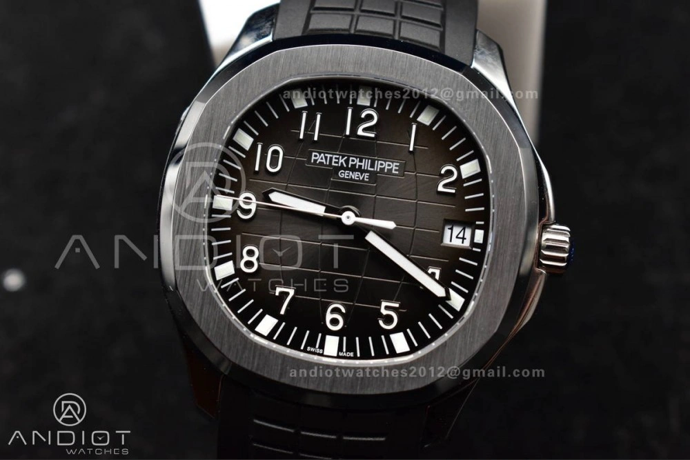Aquanaut 5167A SS 3KF Best Edition Black Dial on Black Rubber Strap A330 Super Clone V NewStyle 374