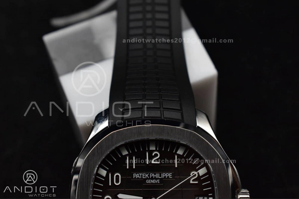 Aquanaut 5167A SS 3KF Best Edition Black Dial on Black Rubber Strap A330 Super Clone V NewStyle 374