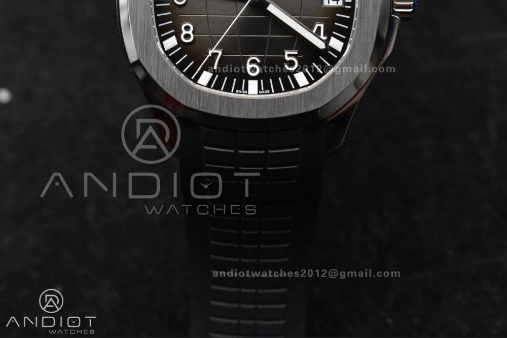 Aquanaut 5167A SS 3KF Best Edition Black Dial on Black Rubber Strap A330 Super Clone V NewStyle 374