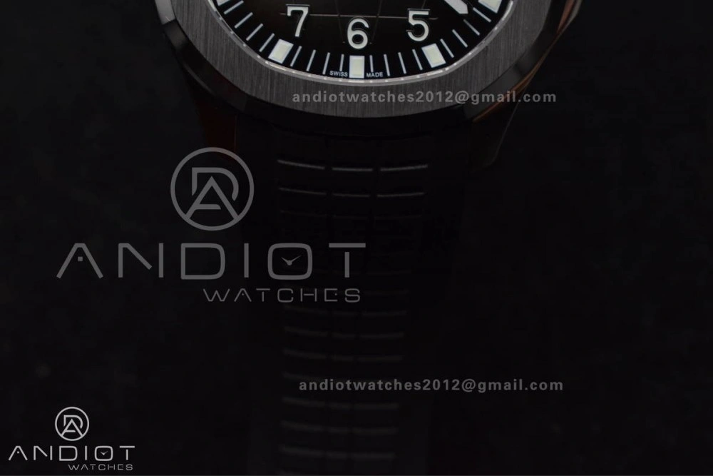 Aquanaut 5167A SS 3KF Best Edition Black Dial on Black Rubber Strap A330 Super Clone V NewStyle 374