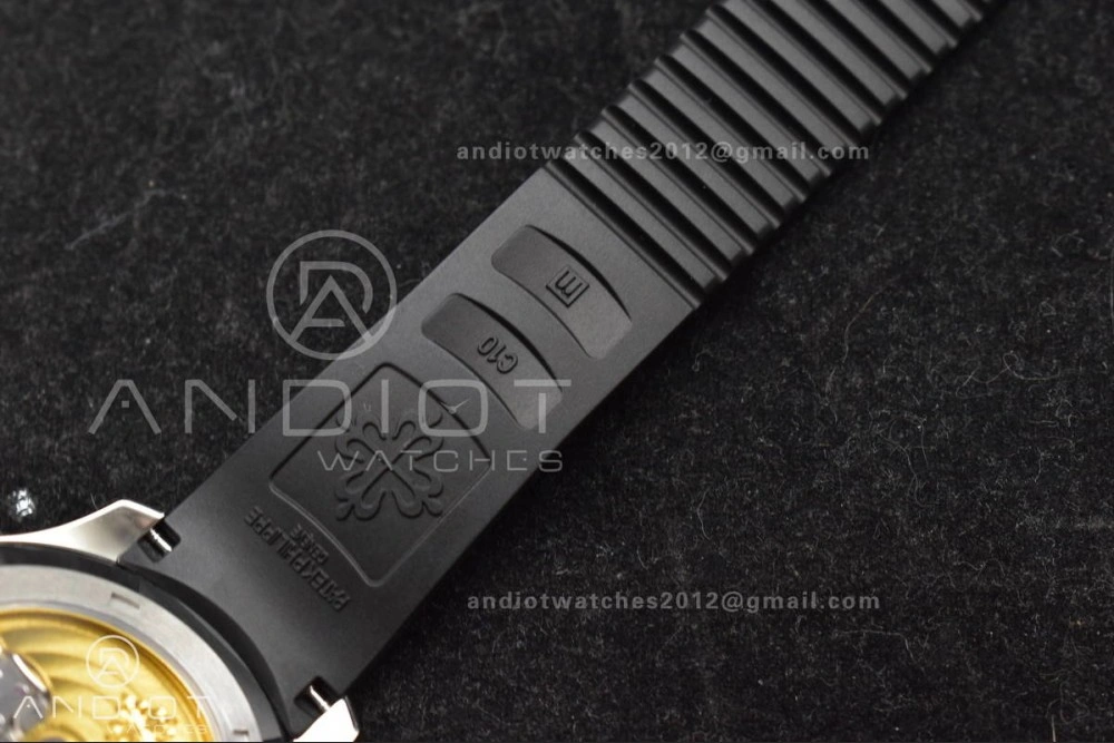 Aquanaut 5167A SS 3KF Best Edition Black Dial on Black Rubber Strap A330 Super Clone V NewStyle 374
