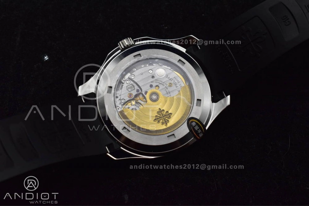 Aquanaut 5167A SS 3KF Best Edition Black Dial on Black Rubber Strap A330 Super Clone V NewStyle 374