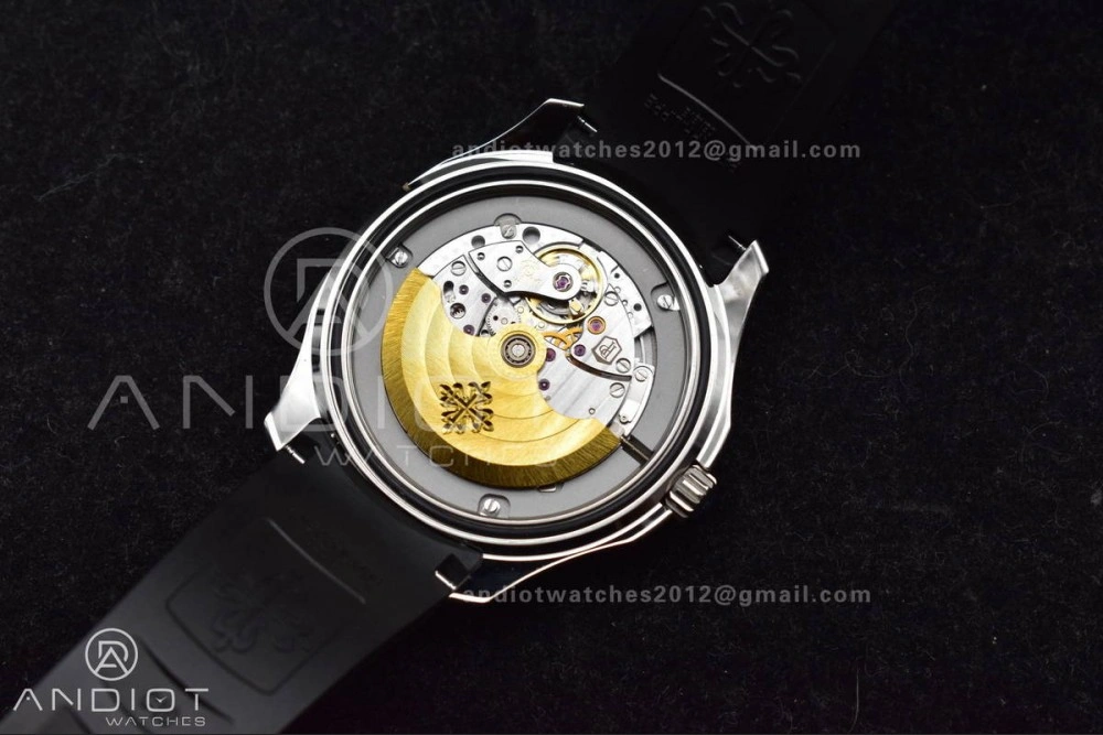 Aquanaut 5167A SS 3KF Best Edition Black Dial on Black Rubber Strap A330 Super Clone V NewStyle 374