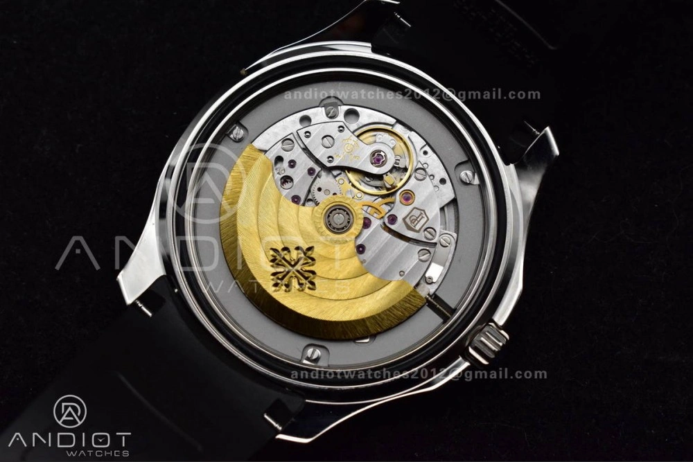 Aquanaut 5167A SS 3KF Best Edition Black Dial on Black Rubber Strap A330 Super Clone V NewStyle 374