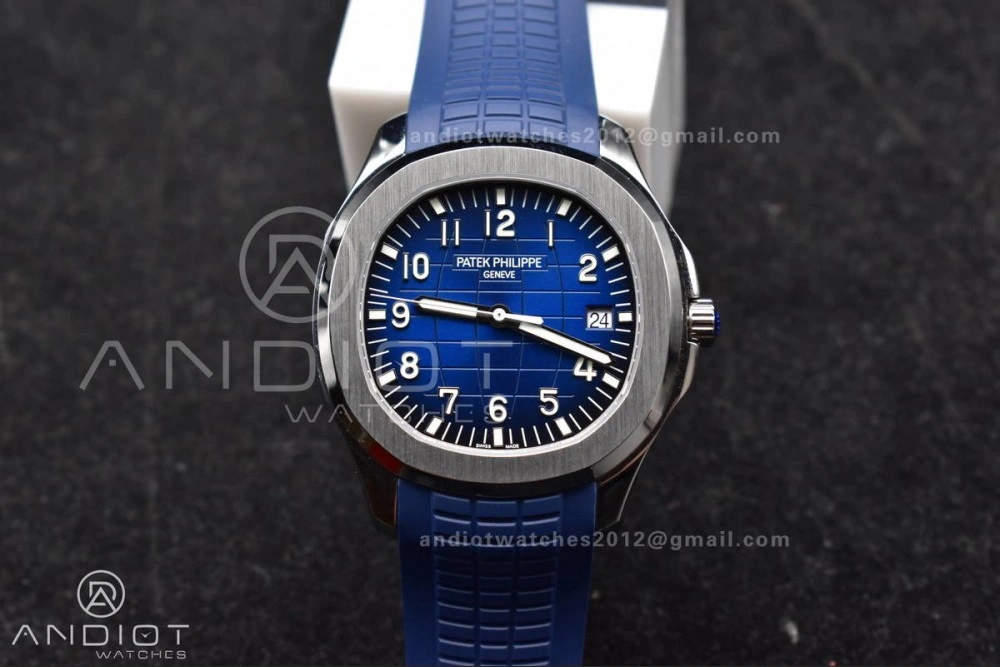 Snug Aquanaut 5167G 42mm SS 3KF 1:1 Best Edition Blue Dial on Blue Rubber Strap A330 Super Clone V 385