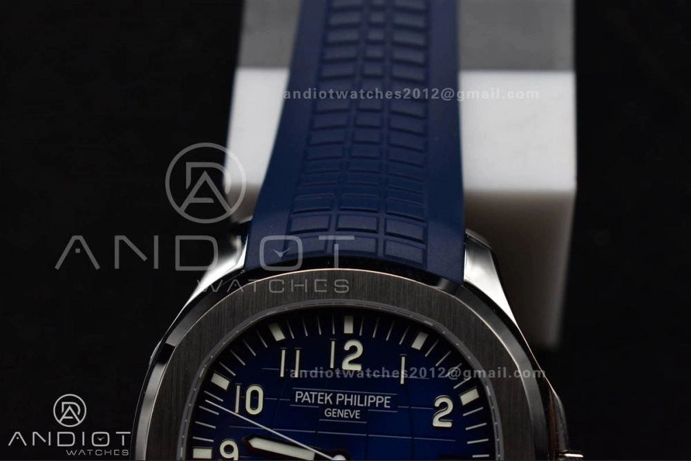 Snug Aquanaut 5167G 42mm SS 3KF 1:1 Best Edition Blue Dial on Blue Rubber Strap A330 Super Clone V 385