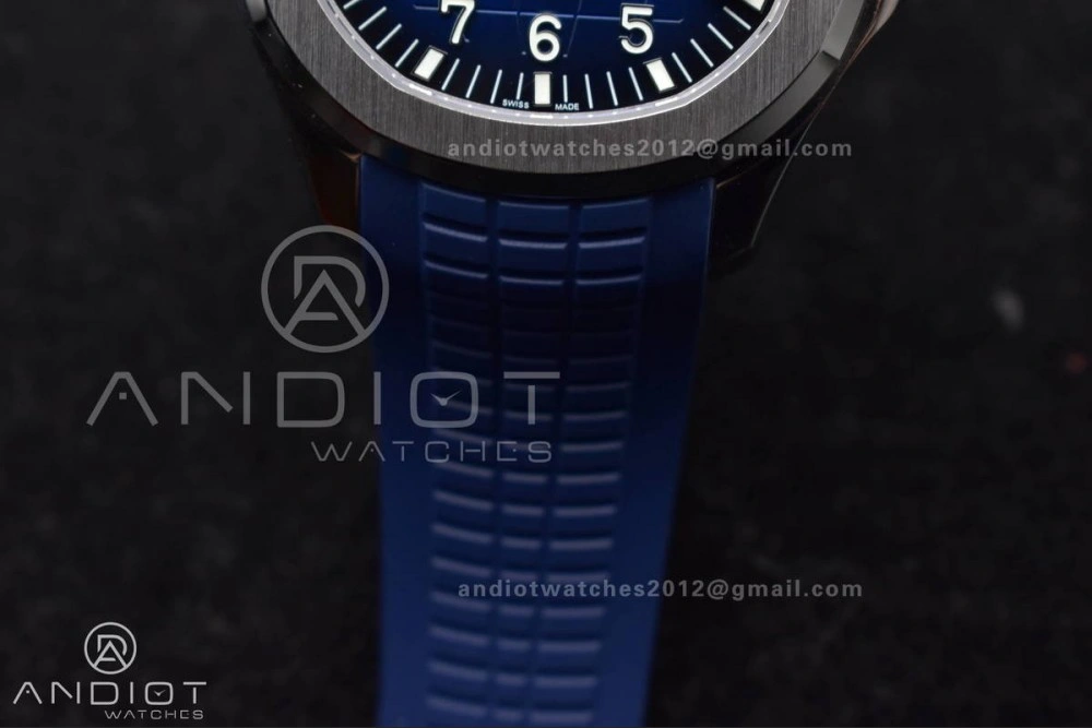 Snug Aquanaut 5167G 42mm SS 3KF 1:1 Best Edition Blue Dial on Blue Rubber Strap A330 Super Clone V 385