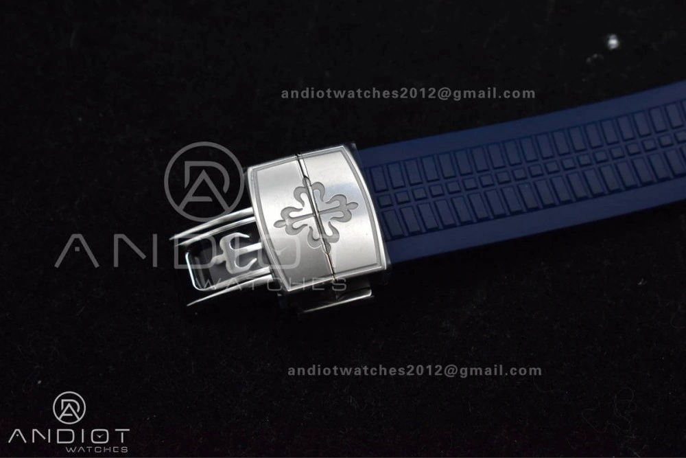 Snug Aquanaut 5167G 42mm SS 3KF 1:1 Best Edition Blue Dial on Blue Rubber Strap A330 Super Clone V 385