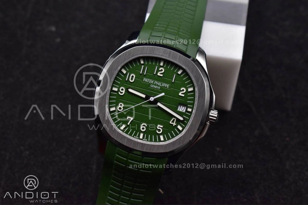 Aquanaut 5167G 42mm SS 3KF 1:1 Best Edition Green Dial on Green Rubber Strap A330 Super Clone V AllSeason 375
