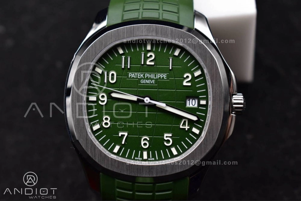 Aquanaut 5167G 42mm SS 3KF 1:1 Best Edition Green Dial on Green Rubber Strap A330 Super Clone V AllSeason 375