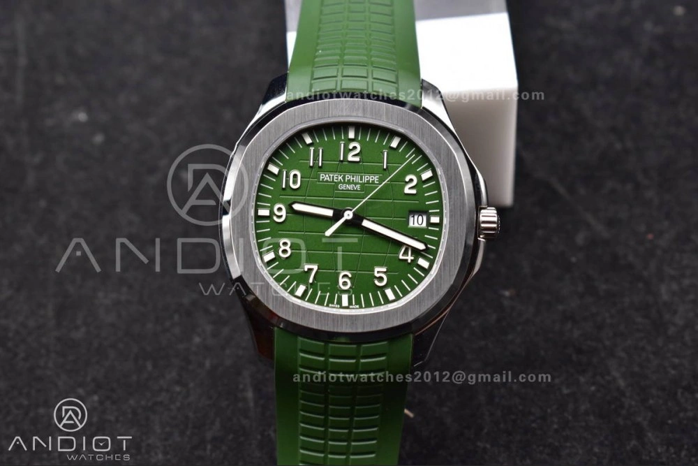 Aquanaut 5167G 42mm SS 3KF 1:1 Best Edition Green Dial on Green Rubber Strap A330 Super Clone V AllSeason 375