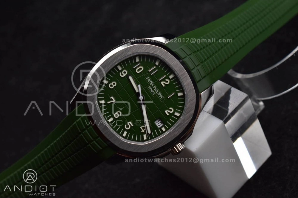 Aquanaut 5167G 42mm SS 3KF 1:1 Best Edition Green Dial on Green Rubber Strap A330 Super Clone V AllSeason 375