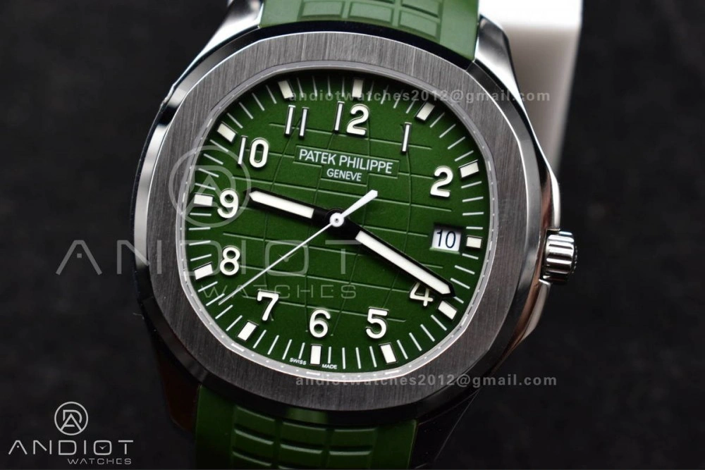 Aquanaut 5167G 42mm SS 3KF 1:1 Best Edition Green Dial on Green Rubber Strap A330 Super Clone V AllSeason 375
