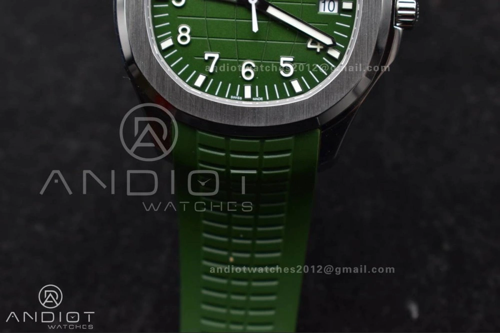 Aquanaut 5167G 42mm SS 3KF 1:1 Best Edition Green Dial on Green Rubber Strap A330 Super Clone V AllSeason 375