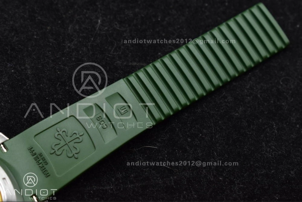 Aquanaut 5167G 42mm SS 3KF 1:1 Best Edition Green Dial on Green Rubber Strap A330 Super Clone V AllSeason 375
