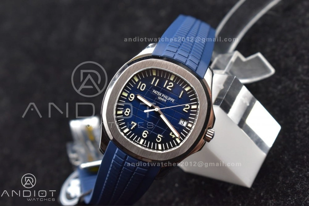 QuickDry Aquanaut 5168G 42mm SS ZF 1:1 Best Edition Blue Dial on Blue Rubber Strap 324CS 367