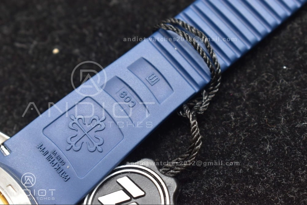 QuickDry Aquanaut 5168G 42mm SS ZF 1:1 Best Edition Blue Dial on Blue Rubber Strap 324CS 367