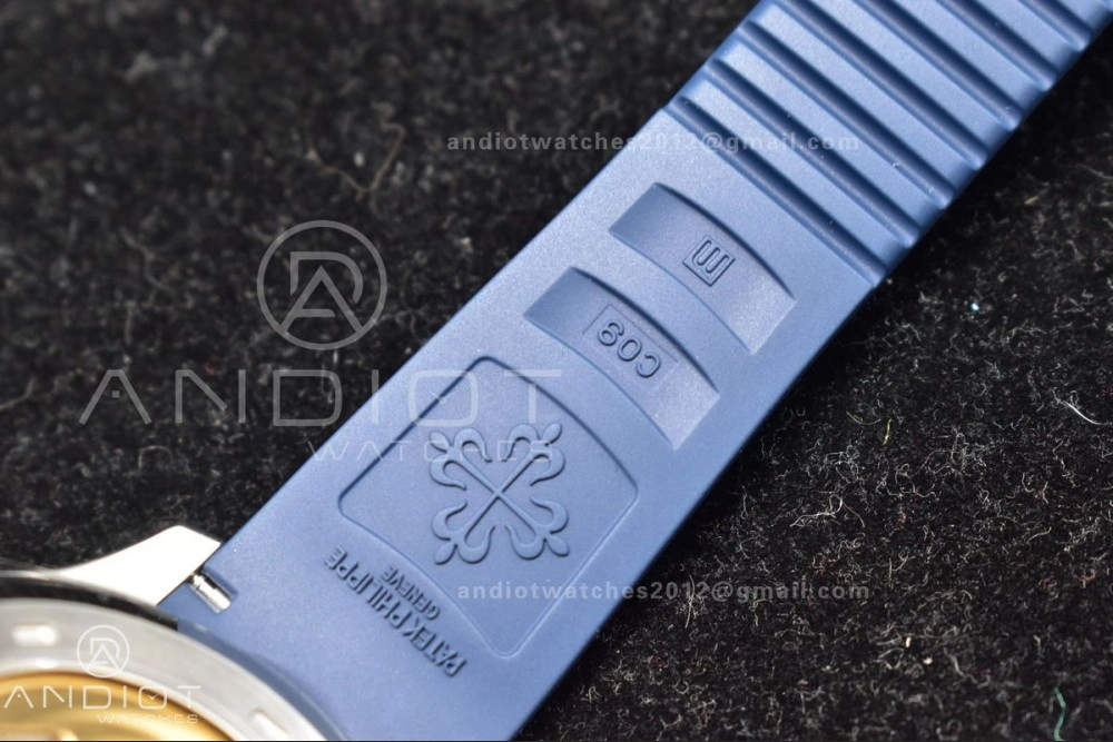 QuickDry Aquanaut 5168G 42mm SS ZF 1:1 Best Edition Blue Dial on Blue Rubber Strap 324CS 367