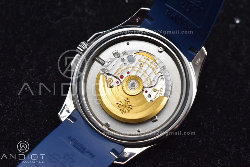 QuickDry Aquanaut 5168G 42mm SS ZF 1:1 Best Edition Blue Dial on Blue Rubber Strap 324CS 367