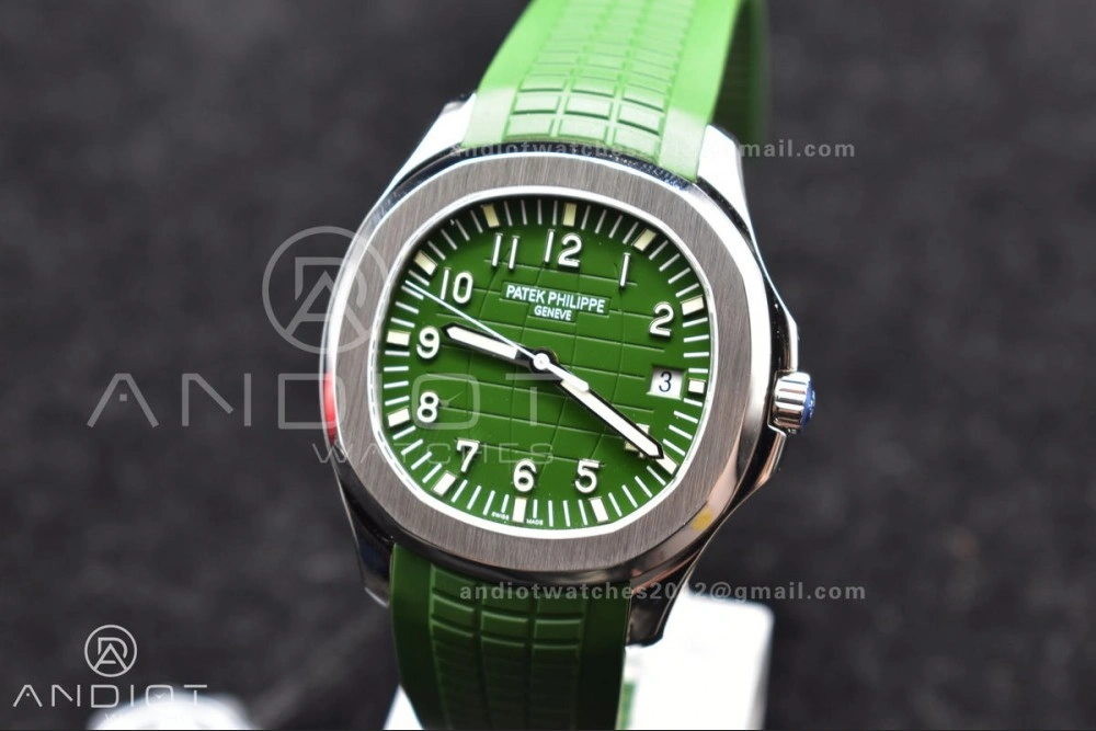 Aquanaut 5168G 42mm SS ZF 1:1 Best Edition Green Dial On Green Rubber Strap 324CS Lightweight 366