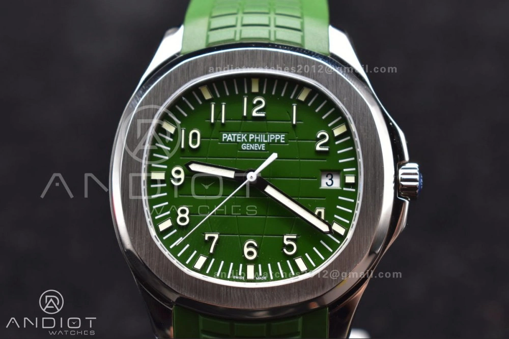 Aquanaut 5168G 42mm SS ZF 1:1 Best Edition Green Dial On Green Rubber Strap 324CS Lightweight 366