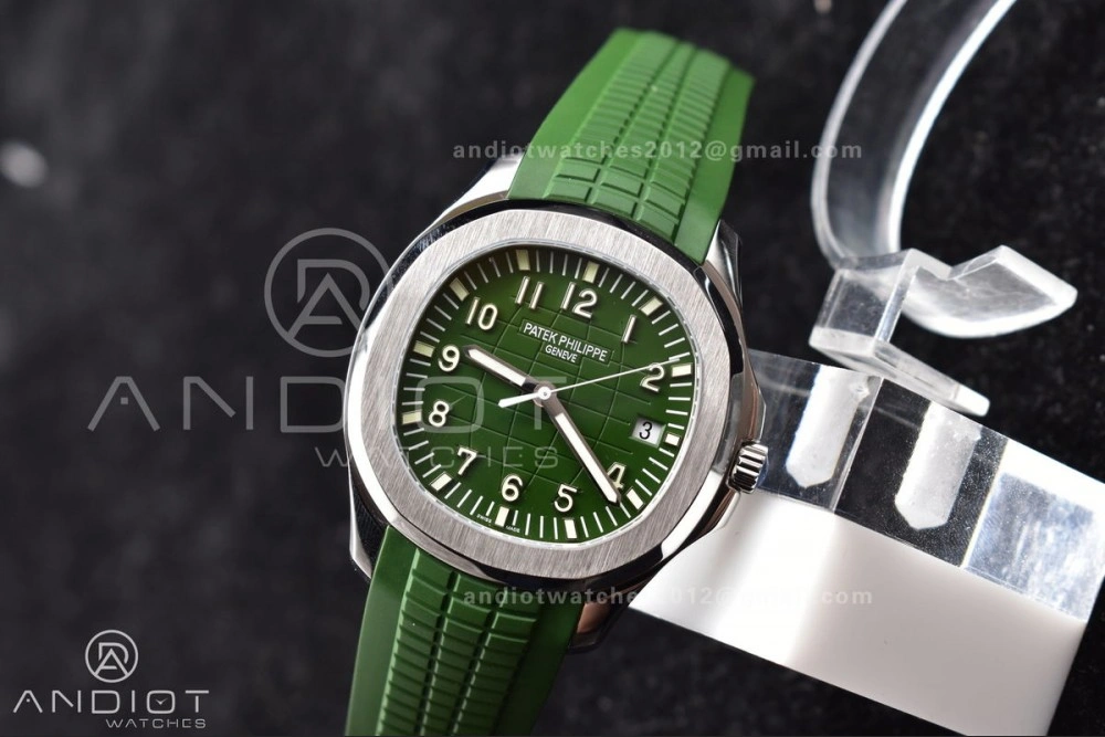 Aquanaut 5168G 42mm SS ZF 1:1 Best Edition Green Dial On Green Rubber Strap 324CS Lightweight 366