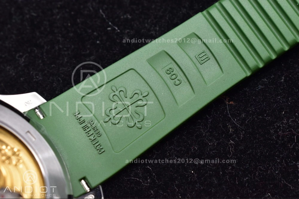 Aquanaut 5168G 42mm SS ZF 1:1 Best Edition Green Dial On Green Rubber Strap 324CS Lightweight 366