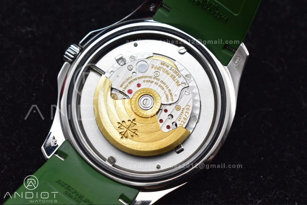 Aquanaut 5168G 42mm SS ZF 1:1 Best Edition Green Dial On Green Rubber Strap 324CS Lightweight 366