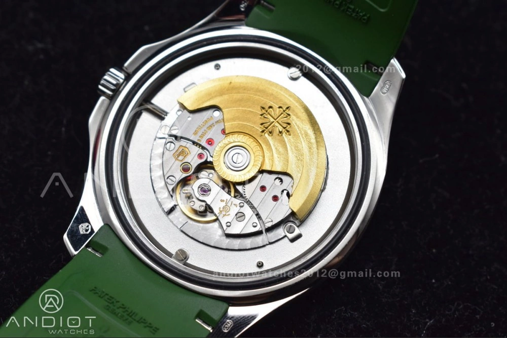 Aquanaut 5168G 42mm SS ZF 1:1 Best Edition Green Dial On Green Rubber Strap 324CS Lightweight 366
