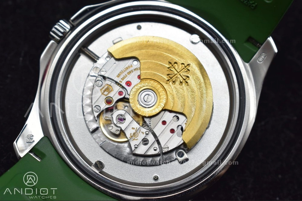 Aquanaut 5168G 42mm SS ZF 1:1 Best Edition Green Dial On Green Rubber Strap 324CS Lightweight 366