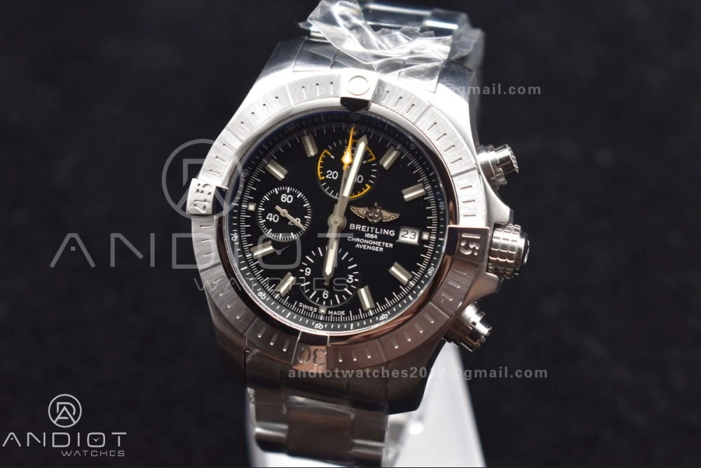 Avenger Chrono SS TF 1:1 Best Edition Black Dial on SS Bracelet A Practical 161