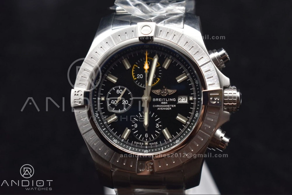 Avenger Chrono SS TF 1:1 Best Edition Black Dial on SS Bracelet A Practical 161