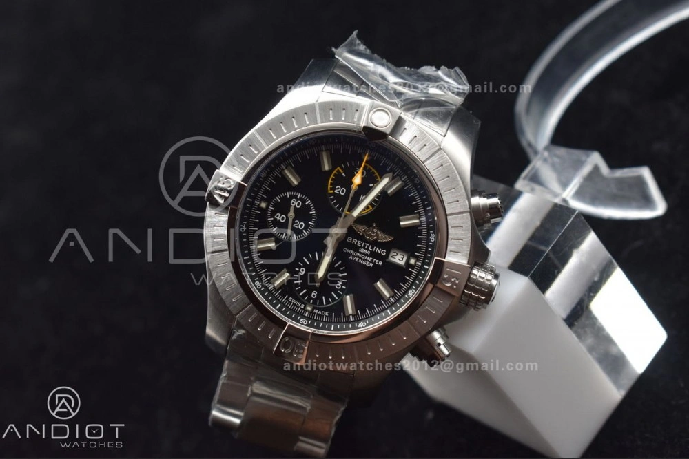 Avenger Chrono SS TF 1:1 Best Edition Black Dial on SS Bracelet A Practical 161