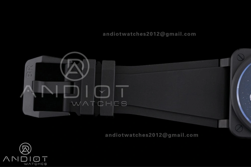 EasyCare BR03 ASTRO Space Punk Black Ceramic M+F 1:1 Best Edition Aventurine Dial on Rubber Strap A 155