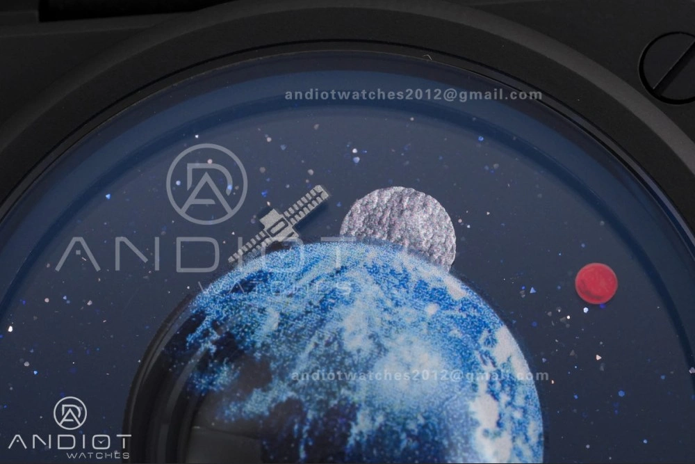 EasyCare BR03 ASTRO Space Punk Black Ceramic M+F 1:1 Best Edition Aventurine Dial on Rubber Strap A 155