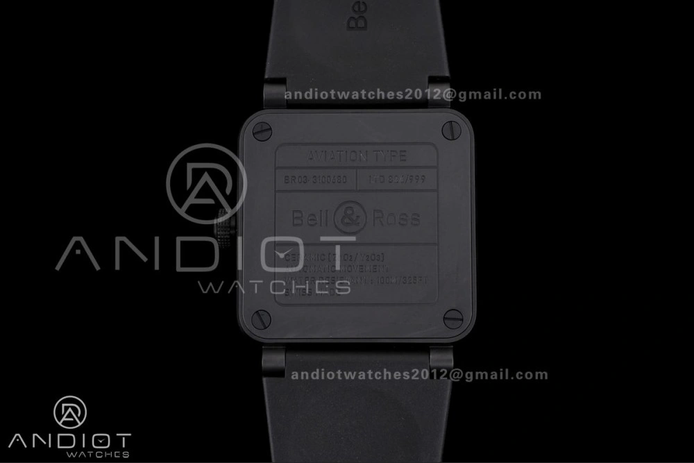 EasyCare BR03 ASTRO Space Punk Black Ceramic M+F 1:1 Best Edition Aventurine Dial on Rubber Strap A 155